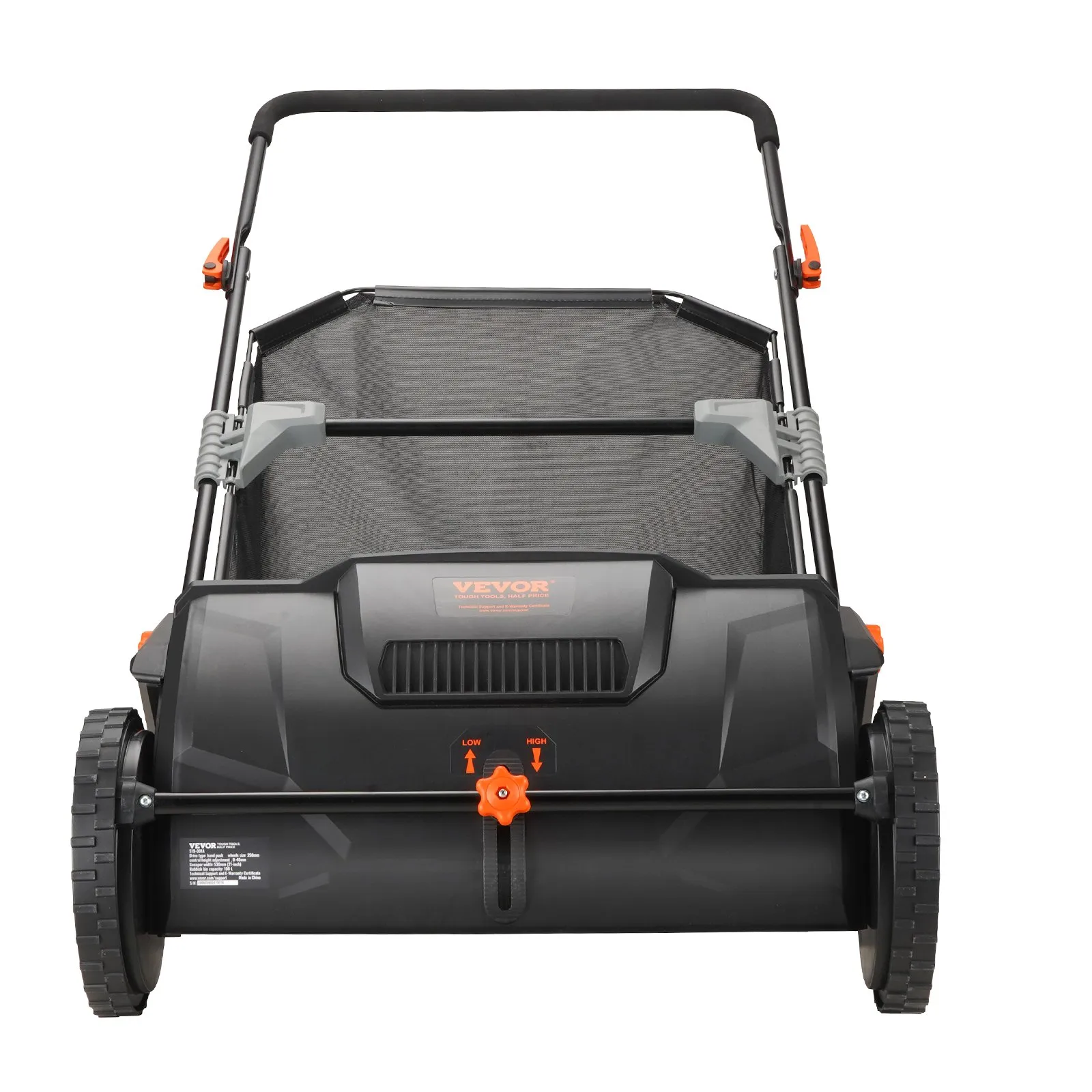 Push Lawn Sweeper, 21inch Leaf & Grass Collector, 2 Spinning Brushes