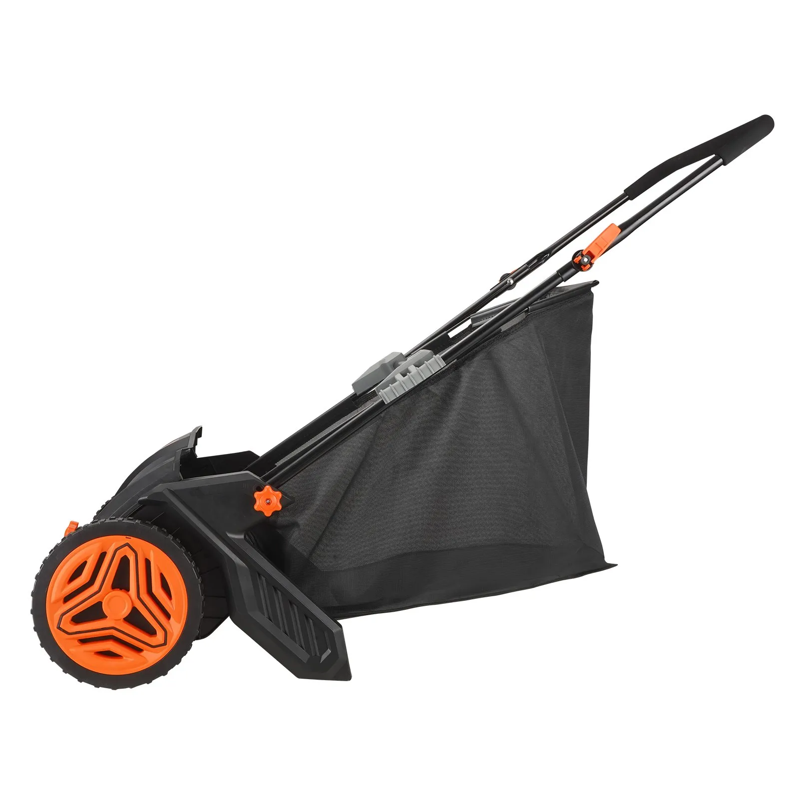 Push Lawn Sweeper, 21inch Leaf & Grass Collector, 2 Spinning Brushes