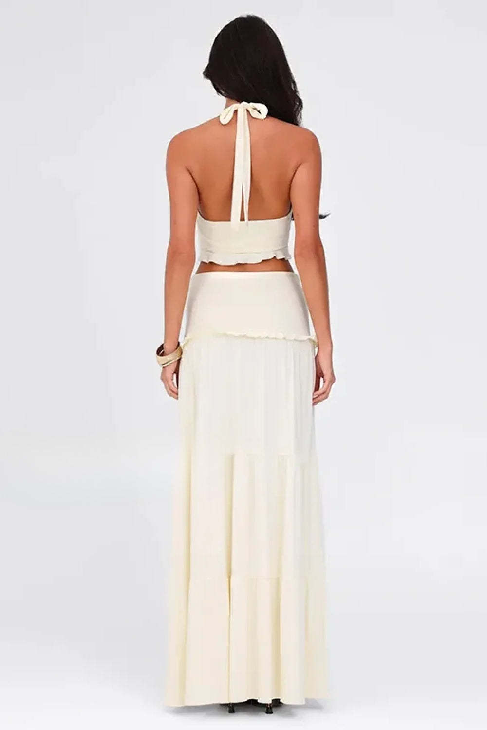 Sleeveless Halter Twist Co-ord Boho Dress