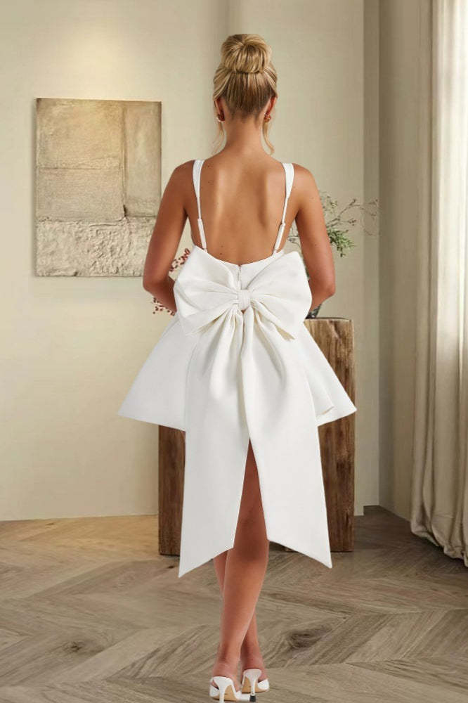 Detachable Bow Corset Mini Party Dress