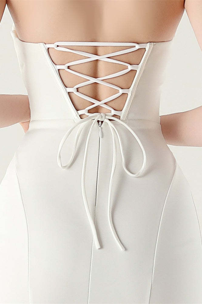 Strapless Sweetheart Pleated Party Dress