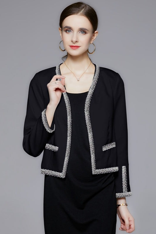 Beaded Open Front Short Coat coats