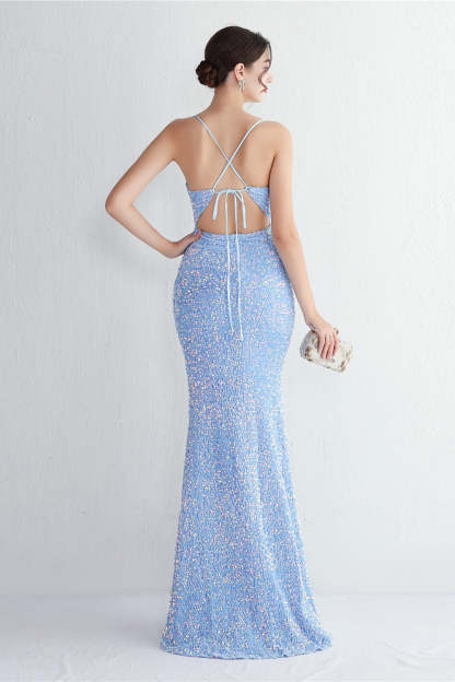 Elegant Velvet Sequin Party Dress