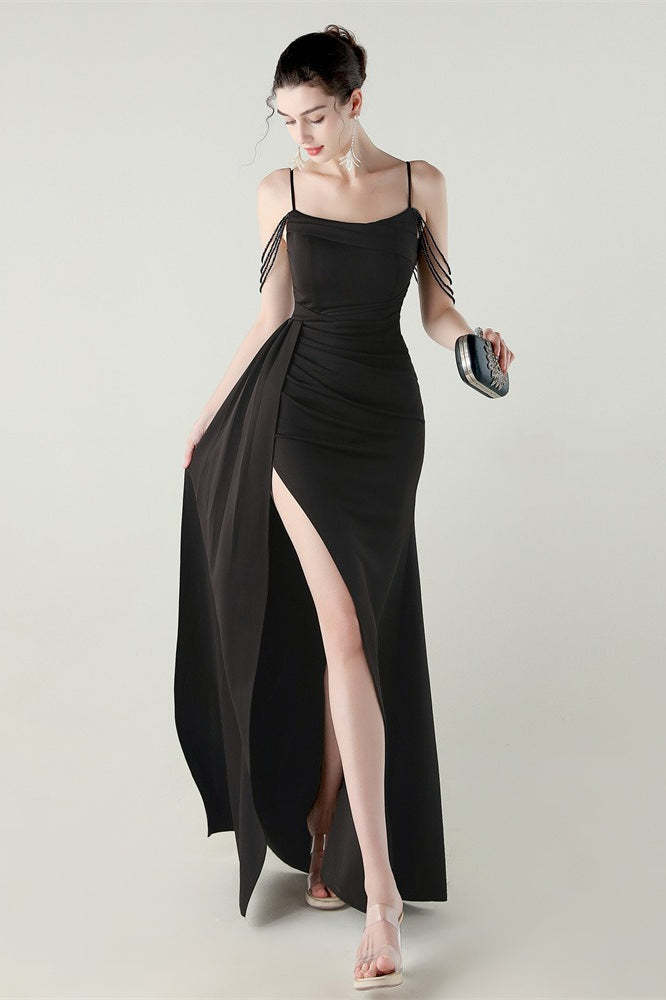 Satin Spaghetti Strap Mermaid Party Dress