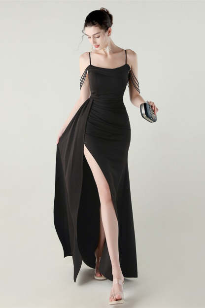 Satin Spaghetti Strap Mermaid Party Dress