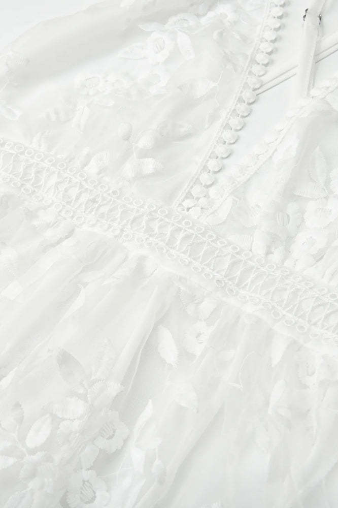 Lace Mesh Backless Boho Dress