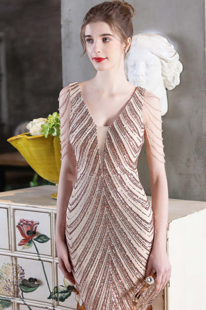 Elegant Sequin Mermaid Party Dress