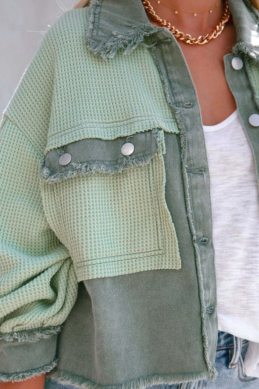 Brushed Waffle Long Sleeve Coat coats