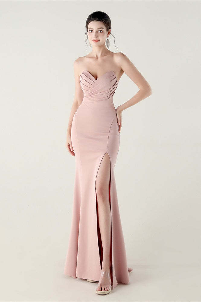 Strapless Sweetheart Pleated Party Dress