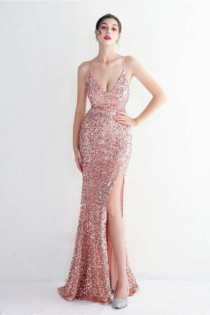 Elegant Velvet Sequin Party Dress