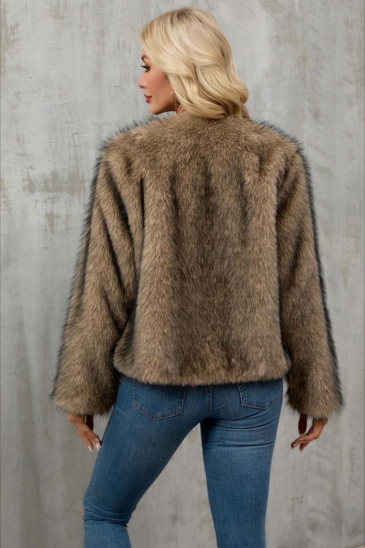 Plush Short Fur Open Cardigan Coat coats