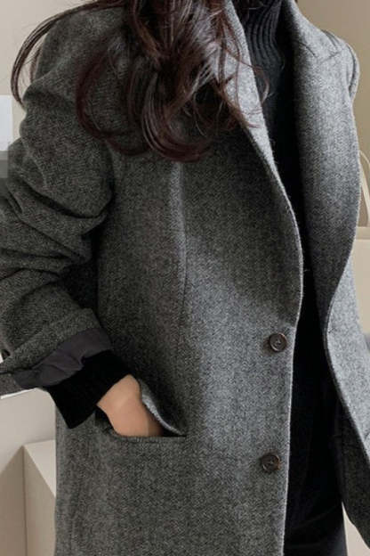 Wool Blend Solid Color Blazer