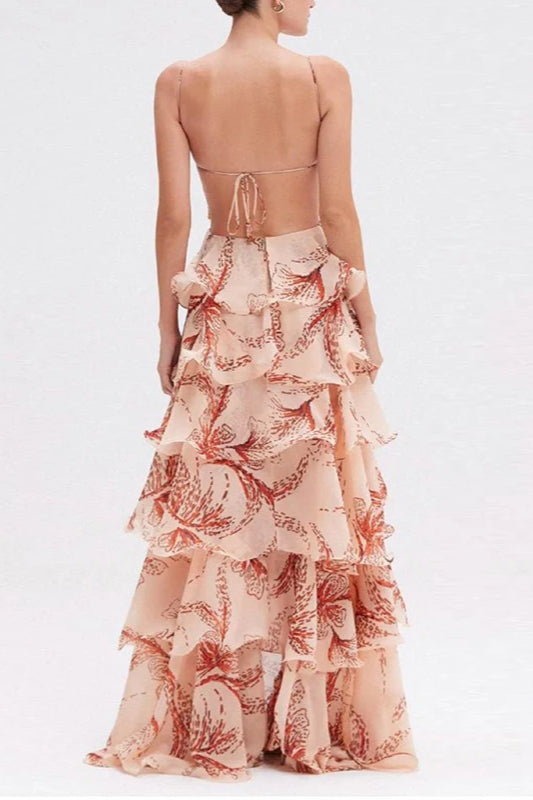 Chic V Neck Pleated Boho Dress