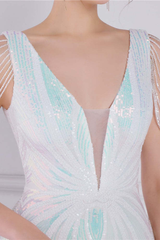 Beaded Floral Sequin Mermaid Party Dress