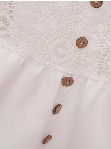 Lace V Neck Ruffle Mini Boho Dress