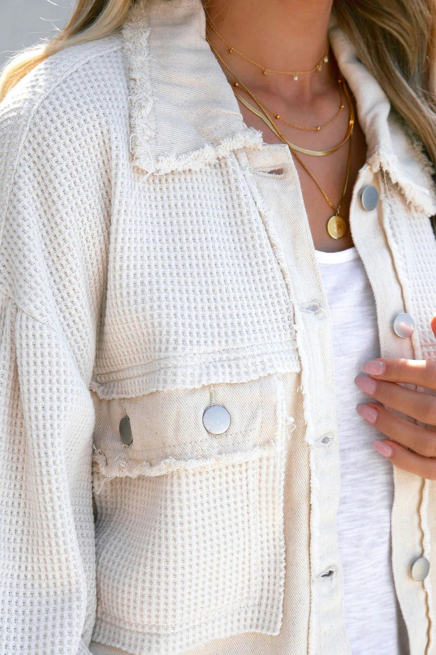 Brushed Waffle Long Sleeve Coat coats