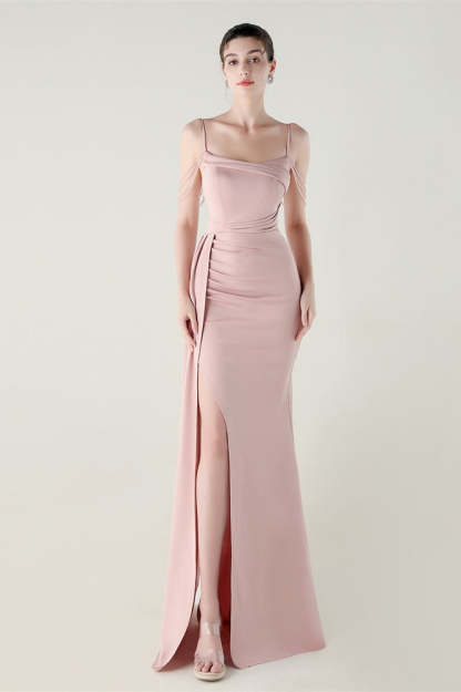 Satin Spaghetti Strap Mermaid Party Dress