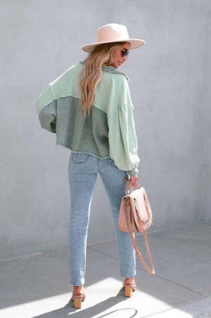 Brushed Waffle Long Sleeve Coat coats