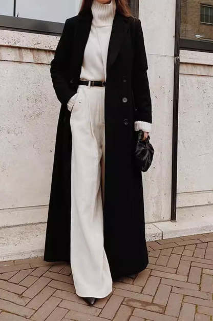 Solid Wool Blend Longline Coat coats