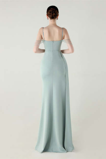 Satin Spaghetti Strap Mermaid Party Dress