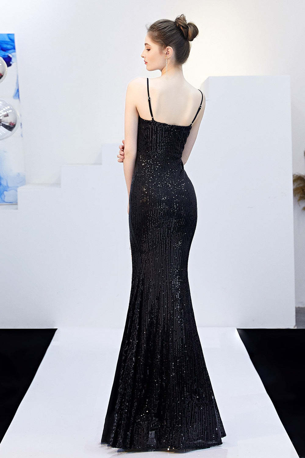 Sexy Slim Fishtail Party Dress with Belt