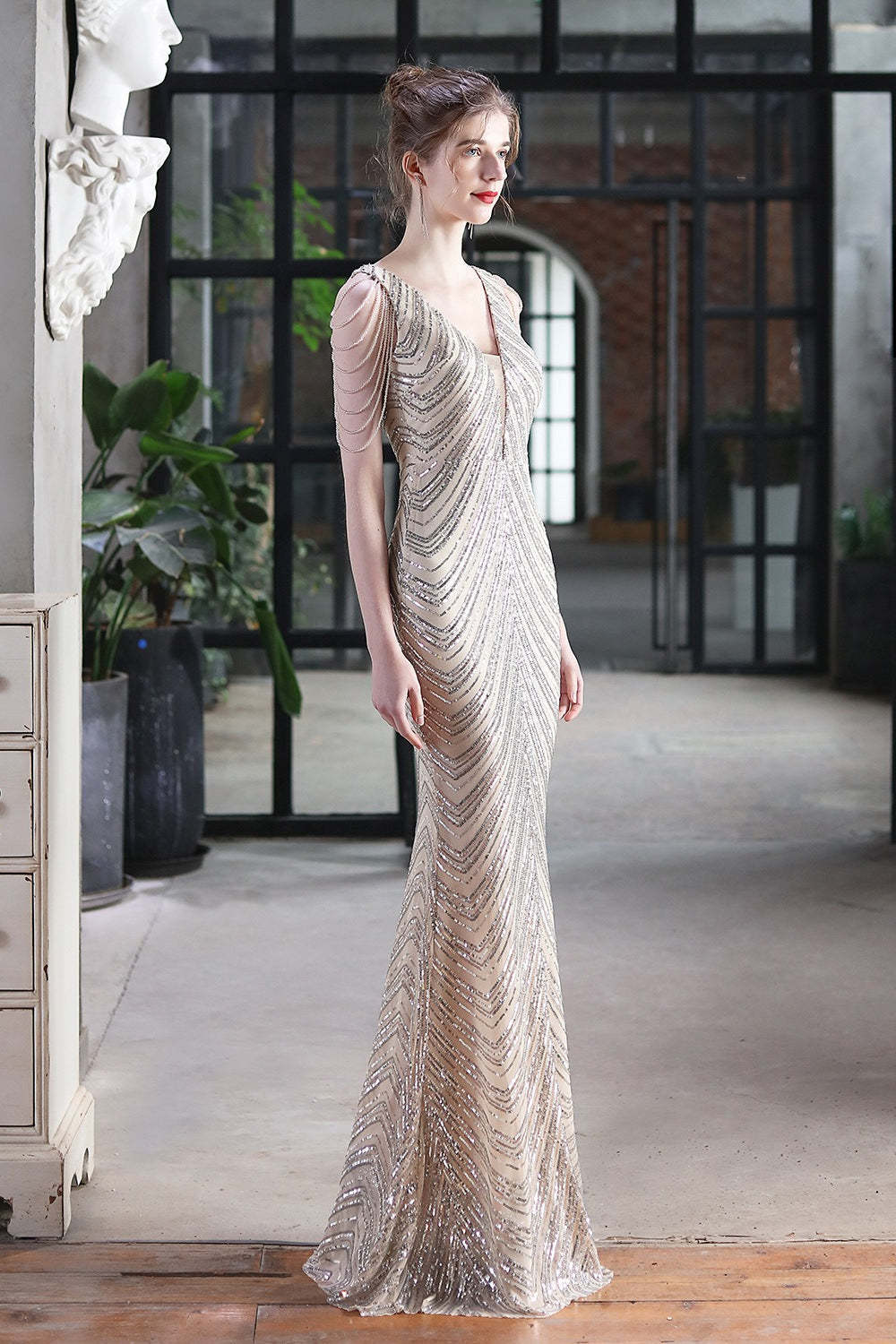 Elegant Sequin Mermaid Party Dress