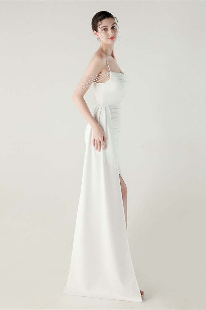 Satin Spaghetti Strap Mermaid Party Dress