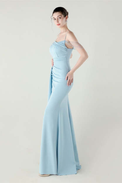 Satin Spaghetti Strap Mermaid Party Dress