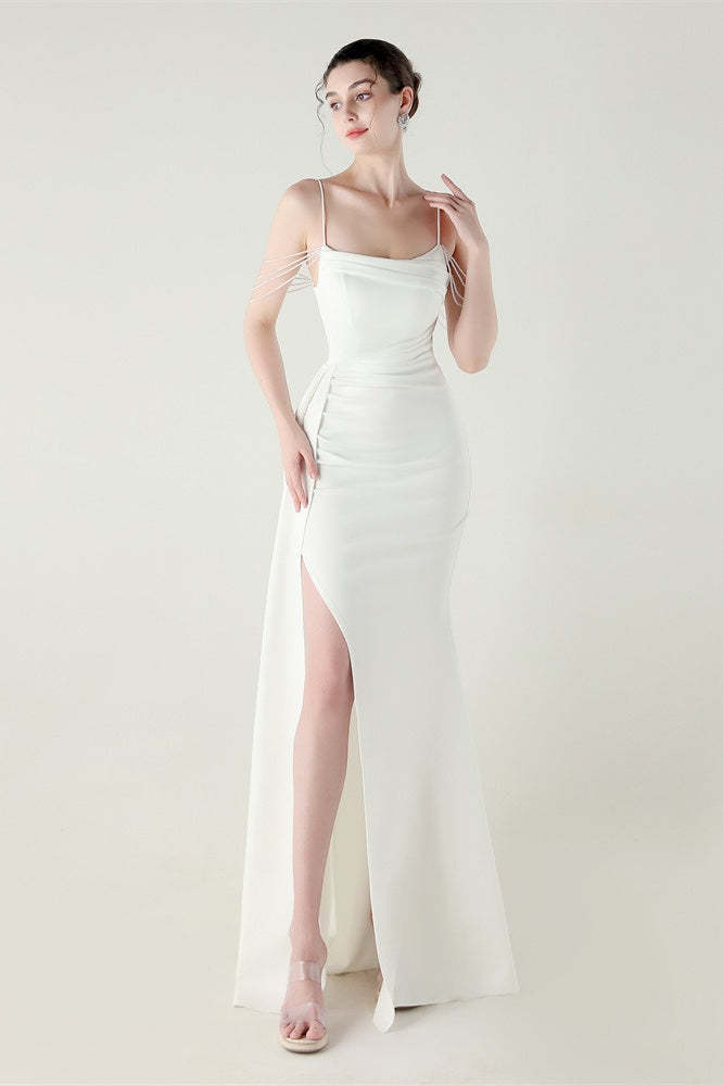 Satin Spaghetti Strap Mermaid Party Dress