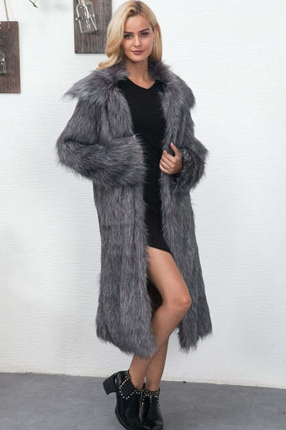 Faux Fur Longline Plus Size Coat coats