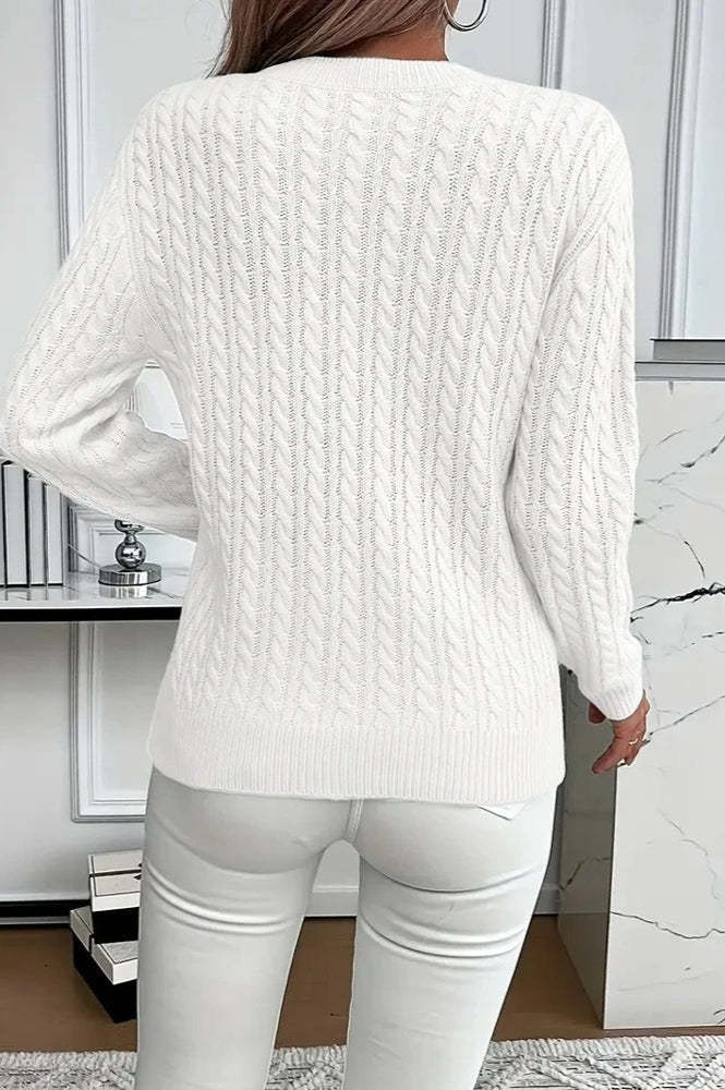 Casual Round Neck Knit Sweater
