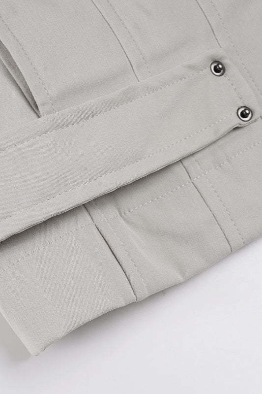 Zip Up Solid Color Utility Jacket