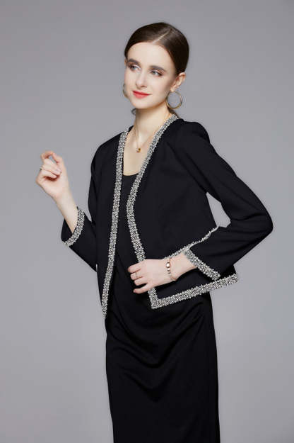 Beaded Open Front Short Coat coats