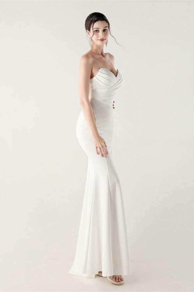 Strapless Sweetheart Pleated Party Dress