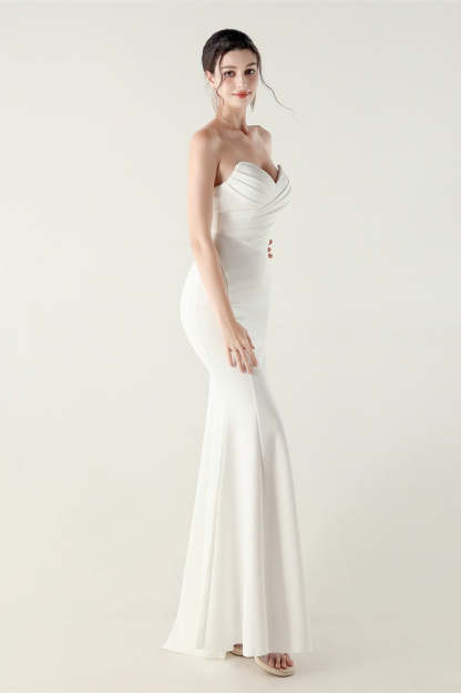 Strapless Sweetheart Pleated Party Dress