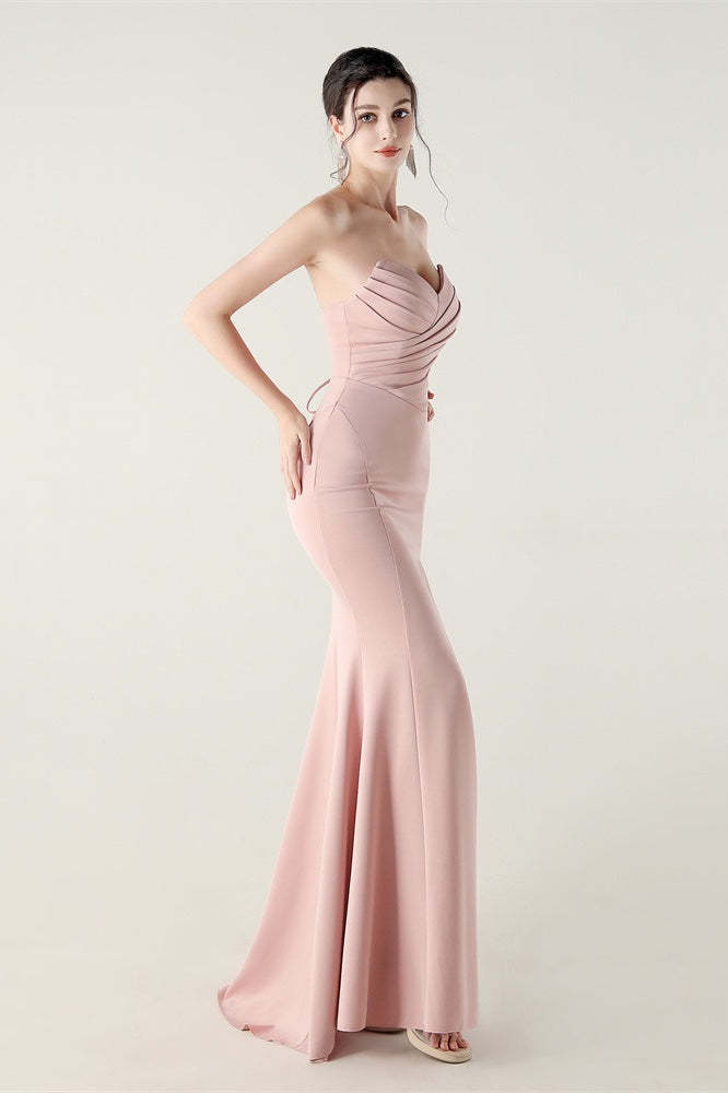 Strapless Sweetheart Pleated Party Dress