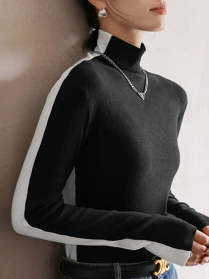 Double Sided Colorblock Long Sleeve Top T Shirts