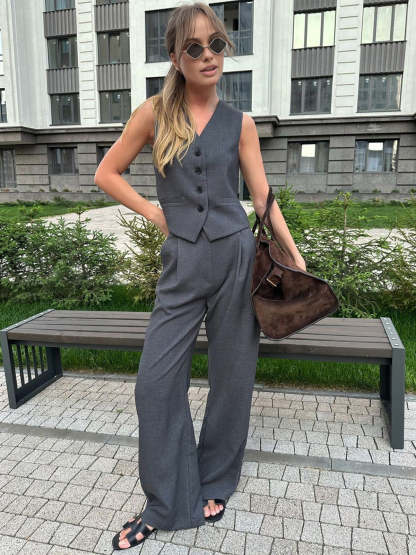 Solid Structured Suit Pants Pants