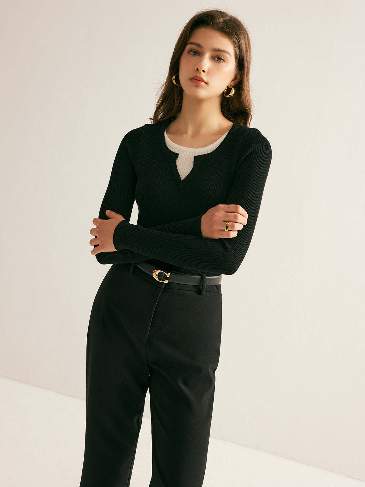 2 in 1 Slim Knit Top Knit Tops