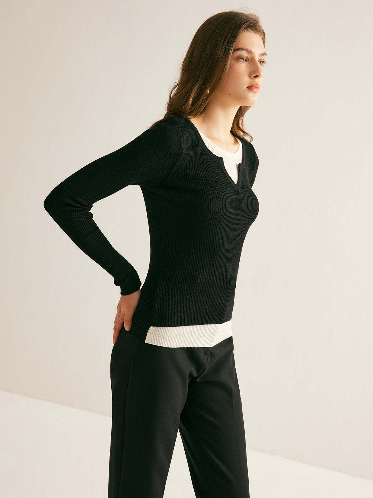 2 in 1 Slim Knit Top Knit Tops