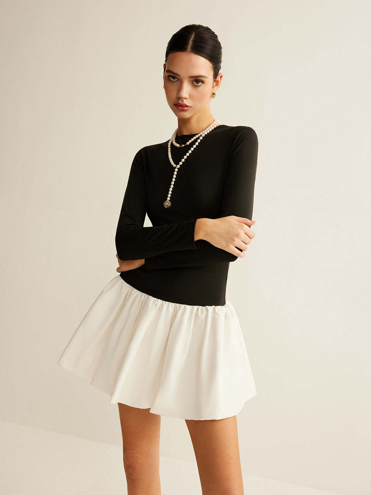 Two Tone Panel Slim Dress Dresses