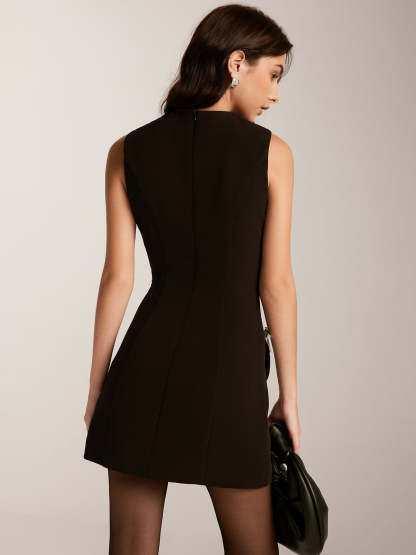 Removable Rhinestone Bow Tank Dress Dresses