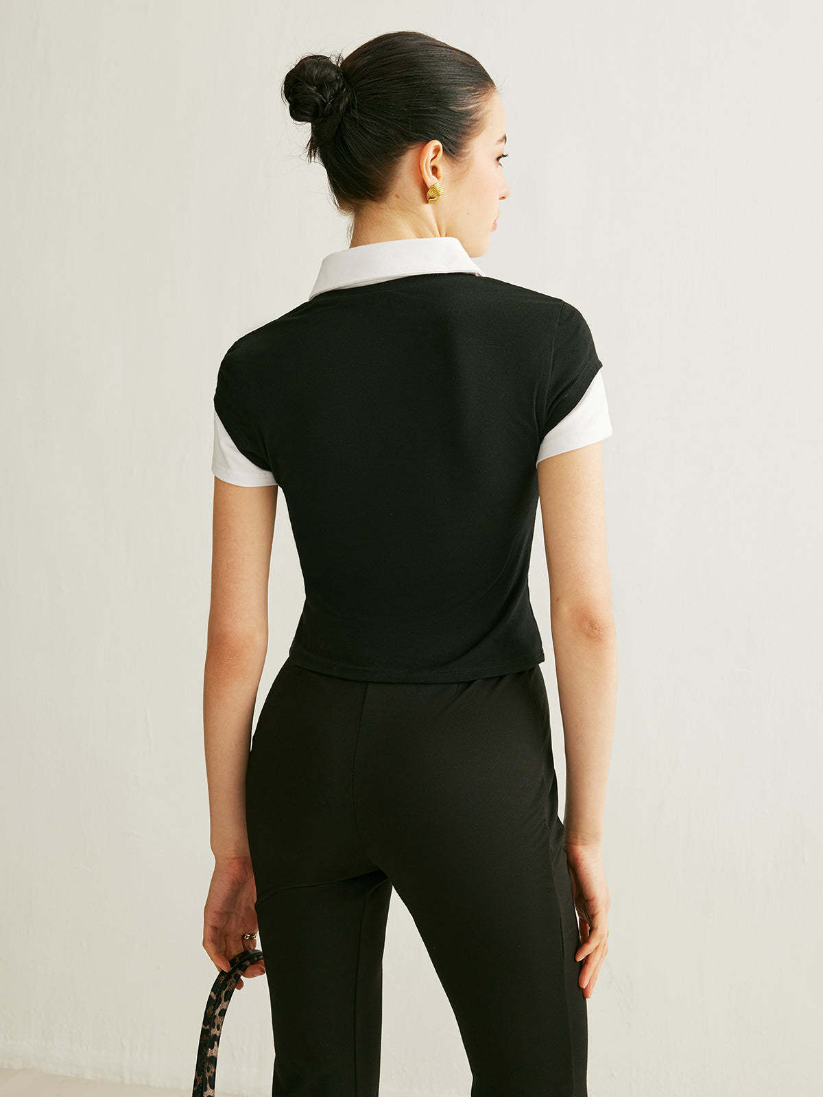 Polo Neck Color Block T Shirt T Shirts