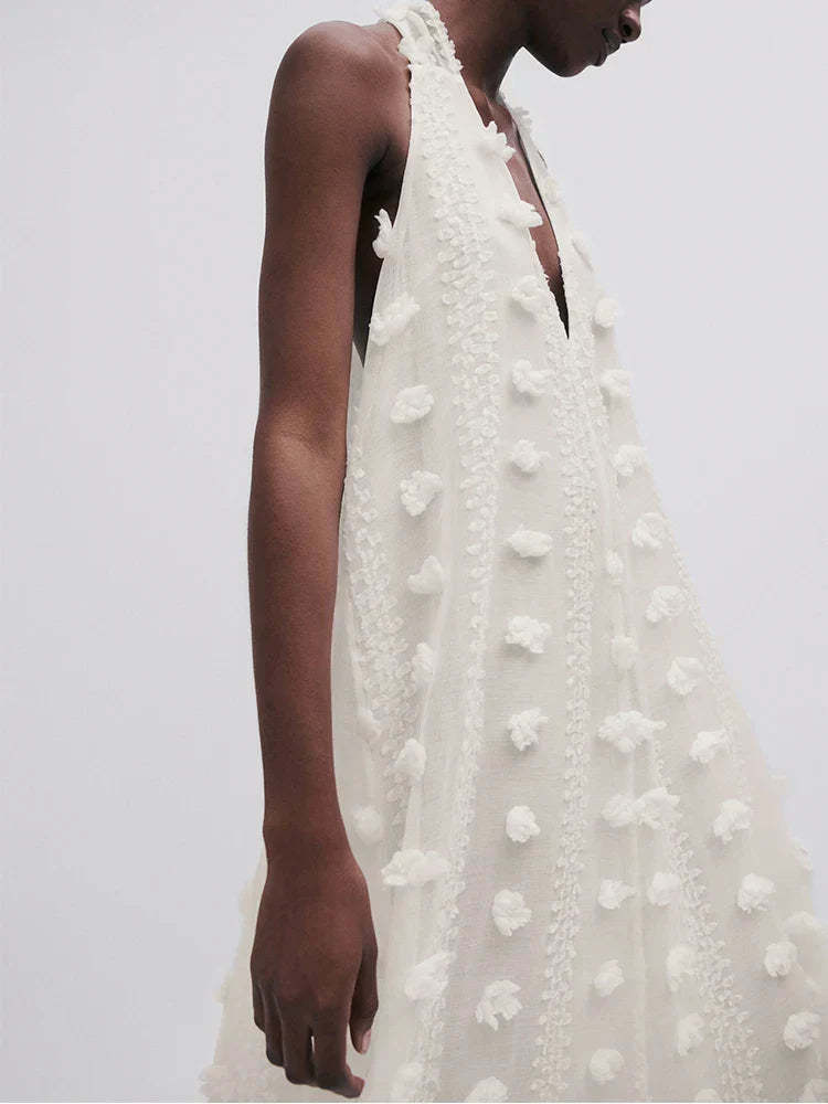 Halter Floral Mesh Patchwork Boho Dress