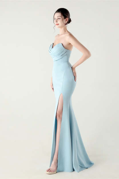 Strapless Sweetheart Pleated Party Dress
