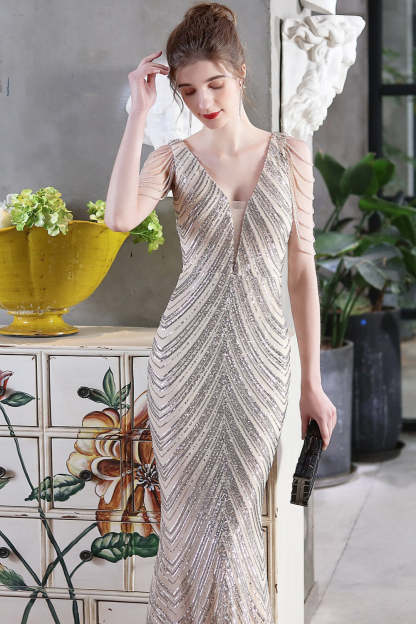 Elegant Sequin Mermaid Party Dress