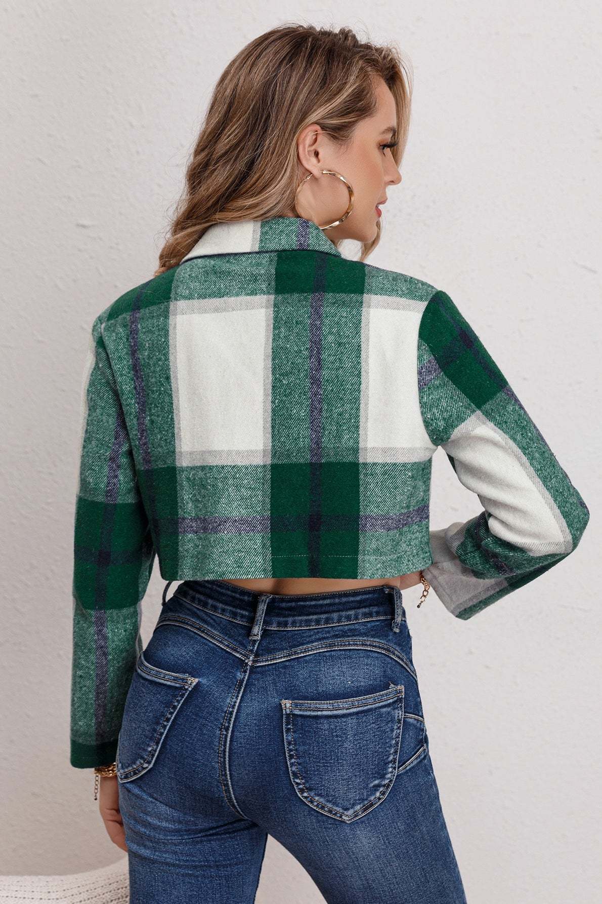 Casual Plaid Long Sleeve Jacket