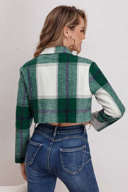 Casual Plaid Long Sleeve Jacket