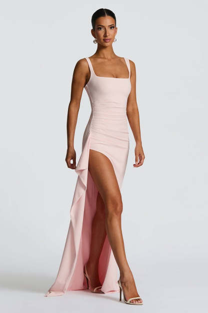 Sexy Spaghetti Strap High Slit Maxi Party Dress