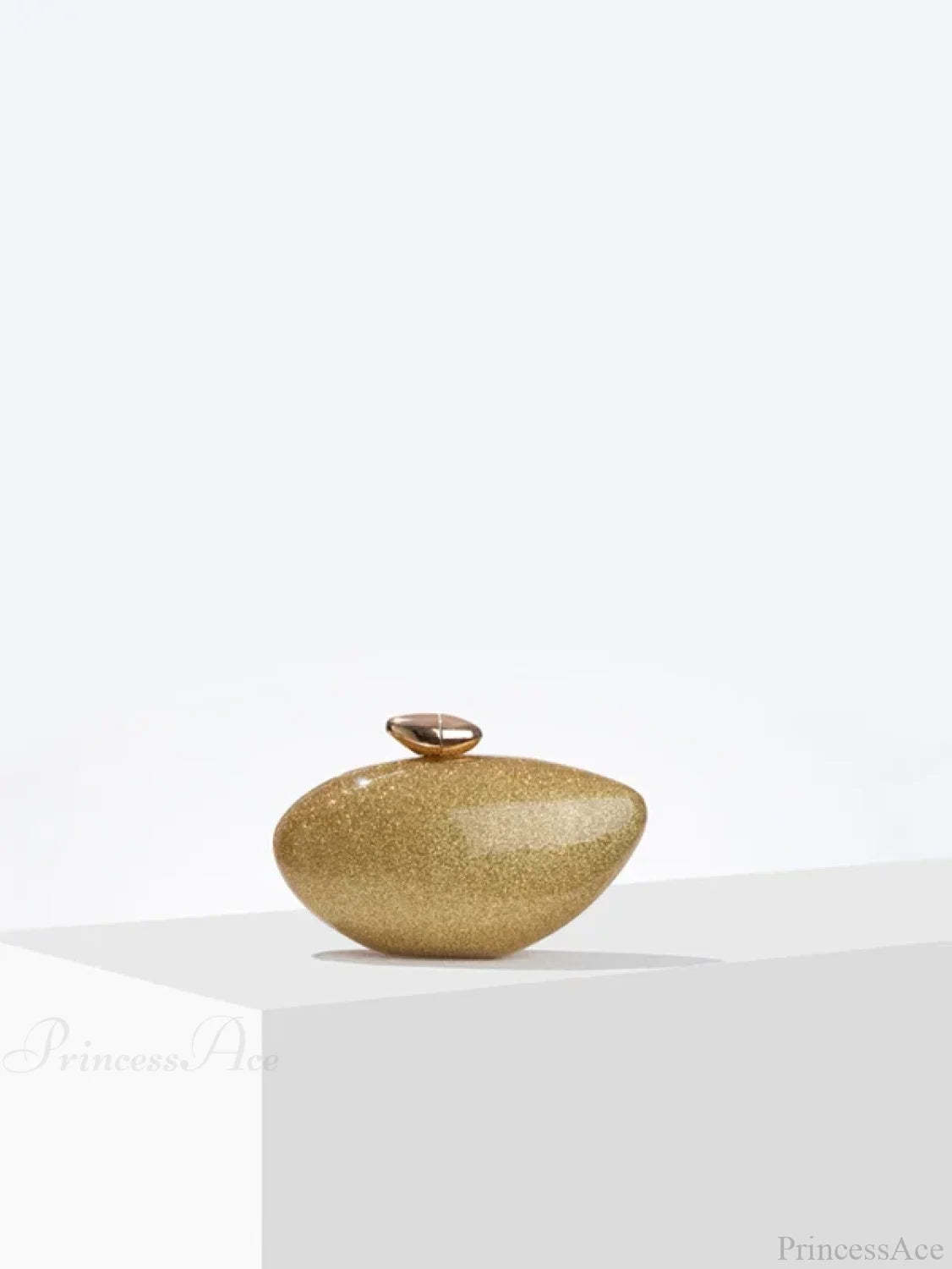 Acrylic Egg Shaped Designer Evening Party Handbag Pearl Shell Purse Gold clutchbag-250126